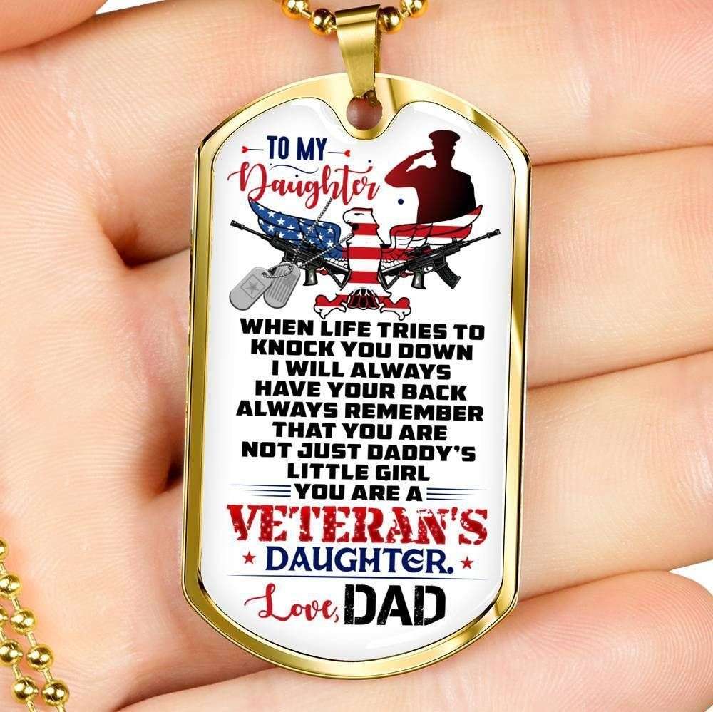 Daughter Dog Tag, You’Re A Veteran Daughter Dog Tag Military Chain Necklace For Daughter Dughter's Day Rakva