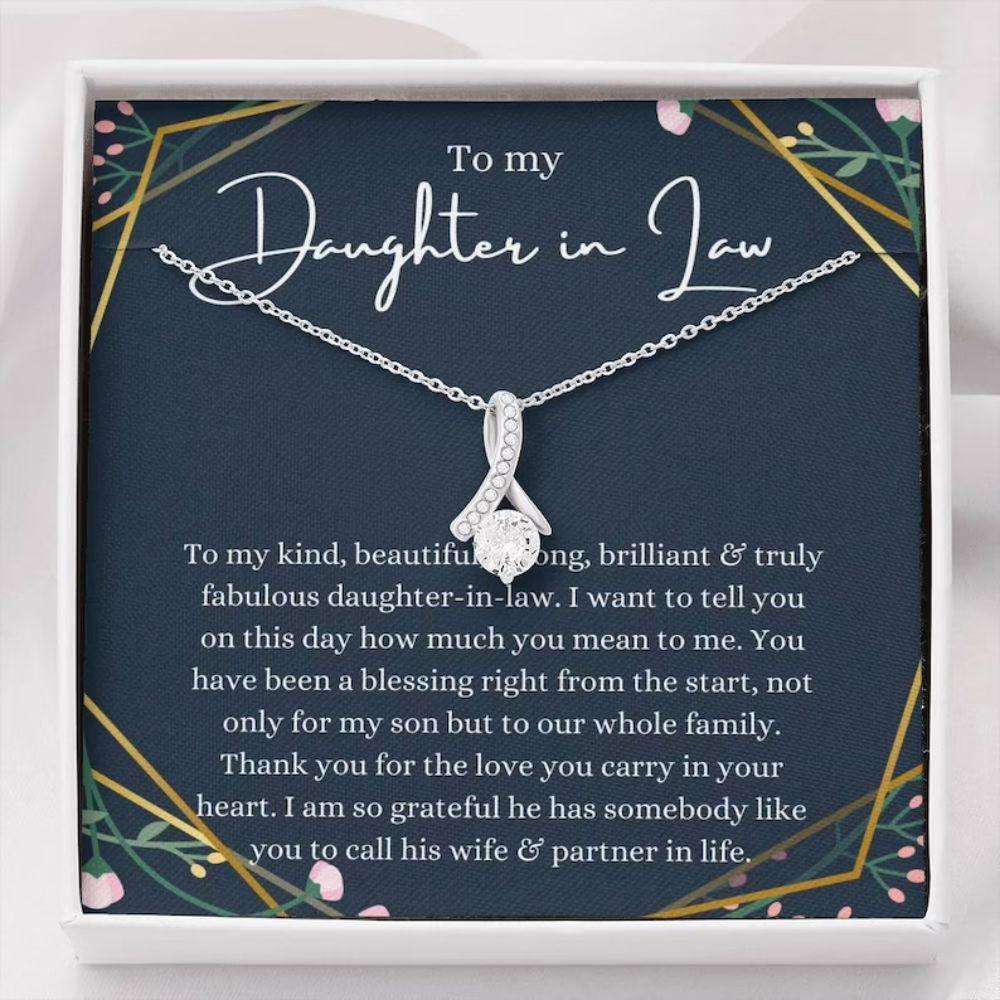 Daughter In Law Necklace Gift On Wedding Day, Bride Necklace From Mother In Law Gift For Bride Rakva