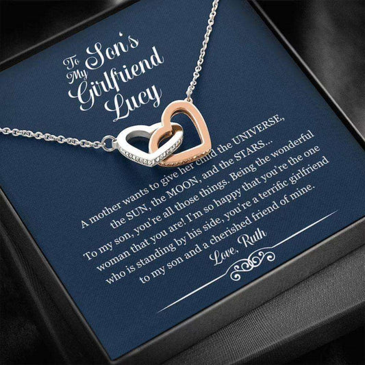 Daughter-In-Law Necklace, Personalized Necklace Sons Girlfriend Gift “ Gifts For Sons Girlfriend, From Sons Mom Custom Name Friendship Day Rakva