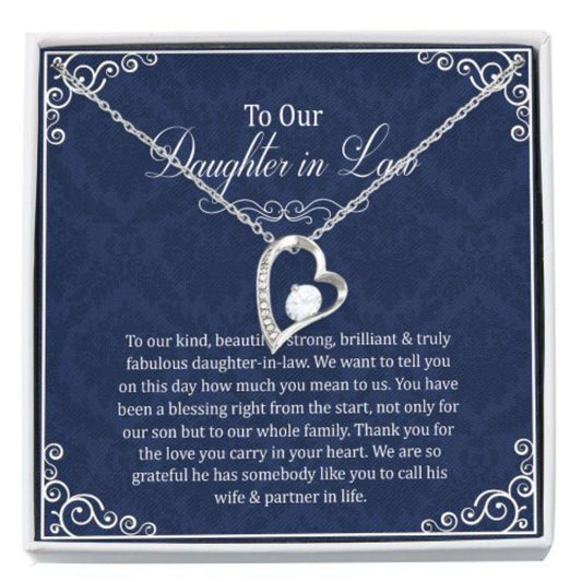 Daughter-In-Law Necklace, To Our Daughter-In-Law Gift, Gift For Daughter-In-Law Forever Love Necklace, Wedding Gift Dughter's Day Rakva
