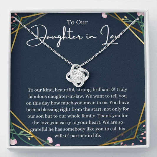 Daughter-In-Law Necklace, To Our Daughter-In-Law Necklace Gift On Wedding Day, Bride Gift From Mother & Father In Law Gifts For Daughter Rakva