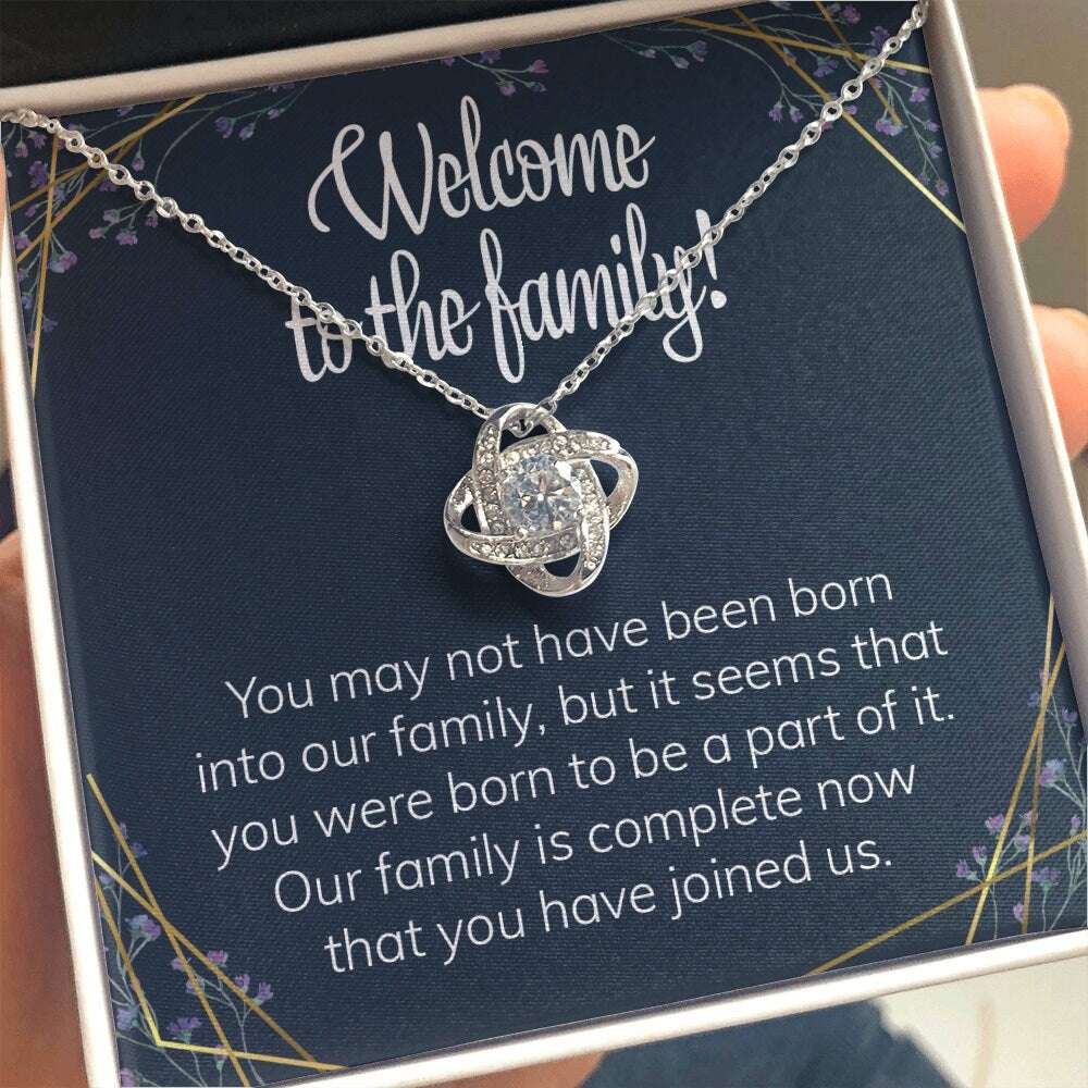 Daughter In Law Necklace, Welcome To The Family Love Knot Necklace, Gift For Daughter-In-Law Adopted Child Or Step Daughter Gifts For Daughter Rakva
