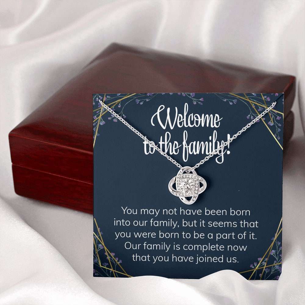 Daughter In Law Necklace, Welcome To The Family Love Knot Necklace, Gift For Daughter-In-Law Adopted Child Or Step Daughter Gifts For Daughter Rakva