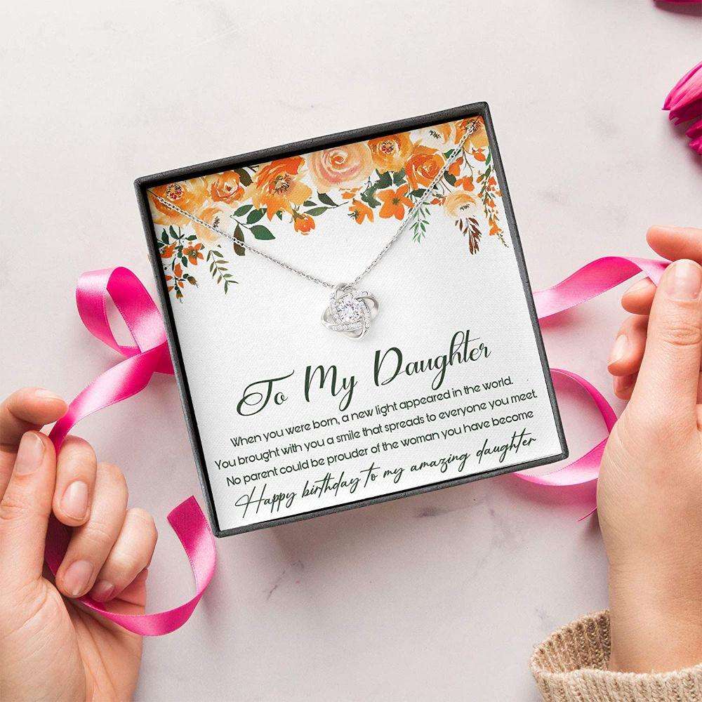 Daughter Necklace, Daughter Birthday Gift Necklace “ Love Knots Dughter's Day Rakva