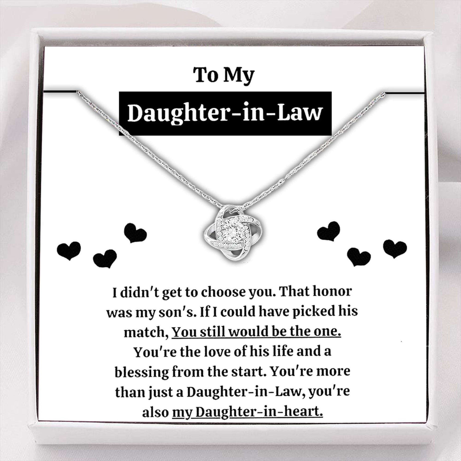 Daughter Necklace, Daughter-In-Law Necklace, To My Daughter-In-Law Blessing From The Start Love Knot Necklace Gift Dughter's Day Rakva