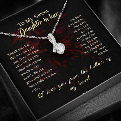 Daughter Necklace, Daughter-In-Law Necklace, To My Daughter-In-Law Necklace Gift For Her Dughter's Day Rakva