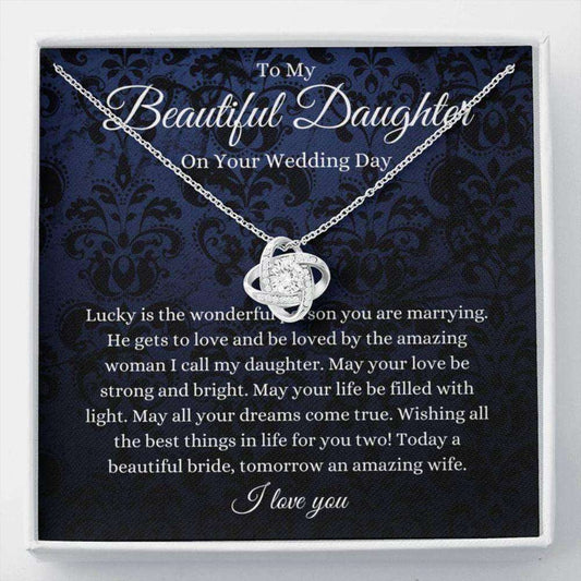 Daughter Necklace, Daughter Wedding Day Gift, To Bride From Mom/Dad Necklace, Mother To Bride Gift Dughter's Day Rakva