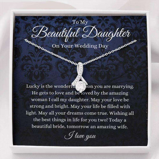 Daughter Necklace, Daughter Wedding Day Necklace Gift From Mom/Dad, Mother To Bride Gift Dughter's Day Rakva