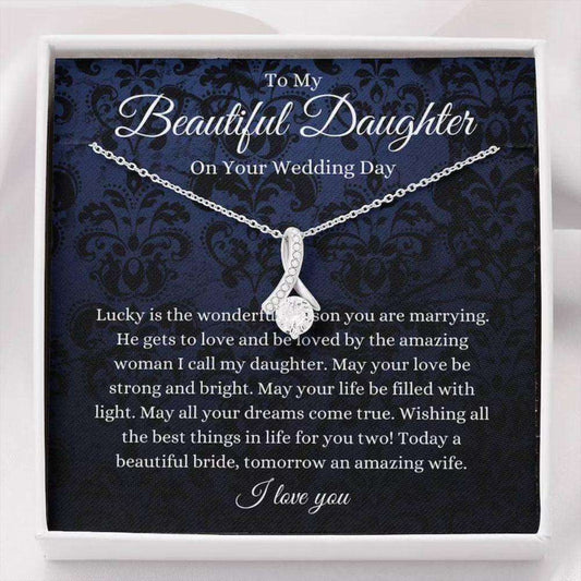 Daughter Necklace, Daughter Wedding Day Necklace Gift From Momdad, Mother To Bride Gift Dughter's Day Rakva