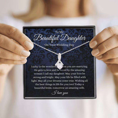 Daughter Necklace, Daughter Wedding Day Necklace Gift From Momdad, Mother To Bride Gift Dughter's Day Rakva