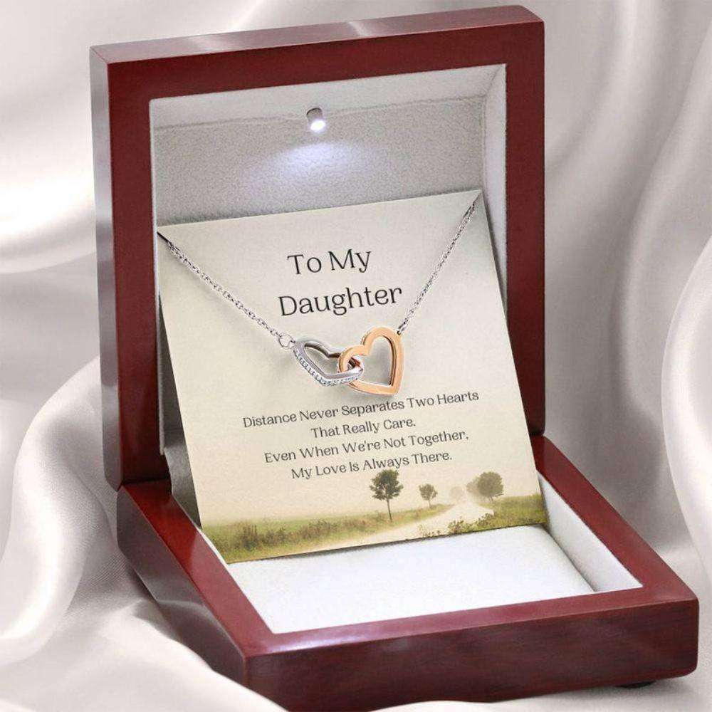Daughter Necklace, Distance Never Separates, Gift To Daughter Necklace From Dad Mom Dughter's Day Rakva