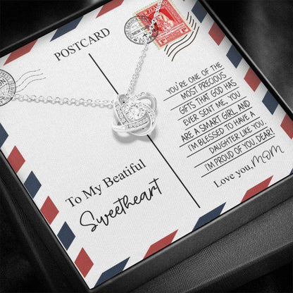 Daughter Necklace, Gift For Daughter, Postcard For Daughter, Letter To Daughter Necklace From Mom Dughter's Day Rakva