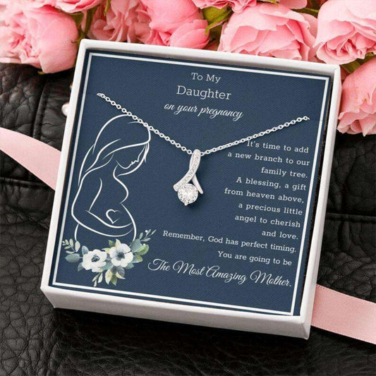 Daughter Necklace, Gift For Pregnant Daughter, Pregnancy Gift For Daughter, Mom To Be Necklace Dughter's Day Rakva