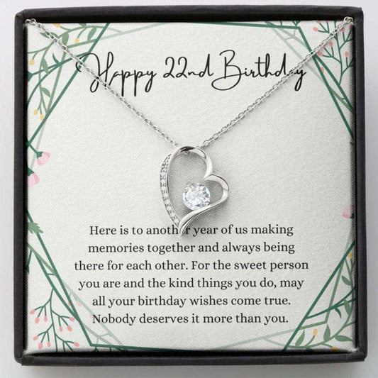 Daughter Necklace, Girlfriend Necklace, Happy 22Nd Birthday Necklace, Gift For 22Nd Birthday, 22 Years Old Birthday Woman Dughter's Day Rakva