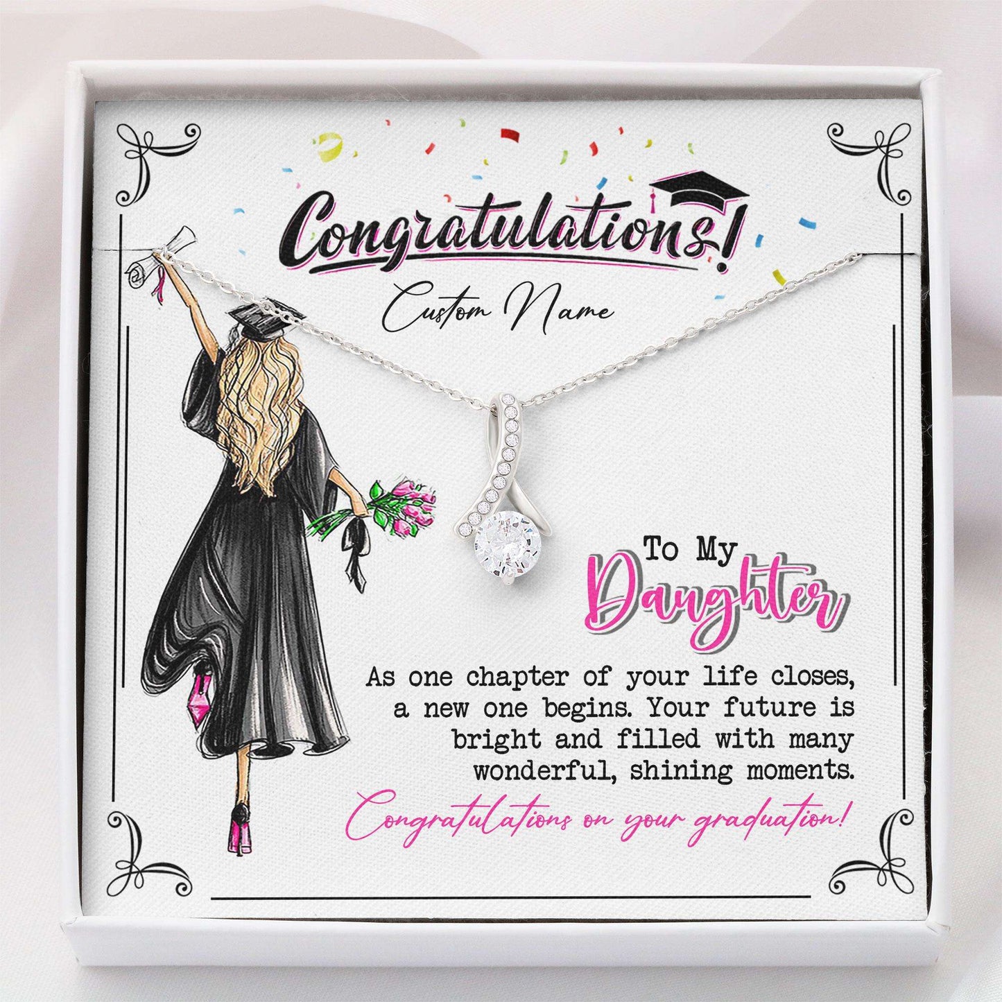Daughter Necklace, Graduation Gift For Daughter “ Graduation Necklace Gift For Daughter “ Alluring Beauty Dughter's Day Rakva