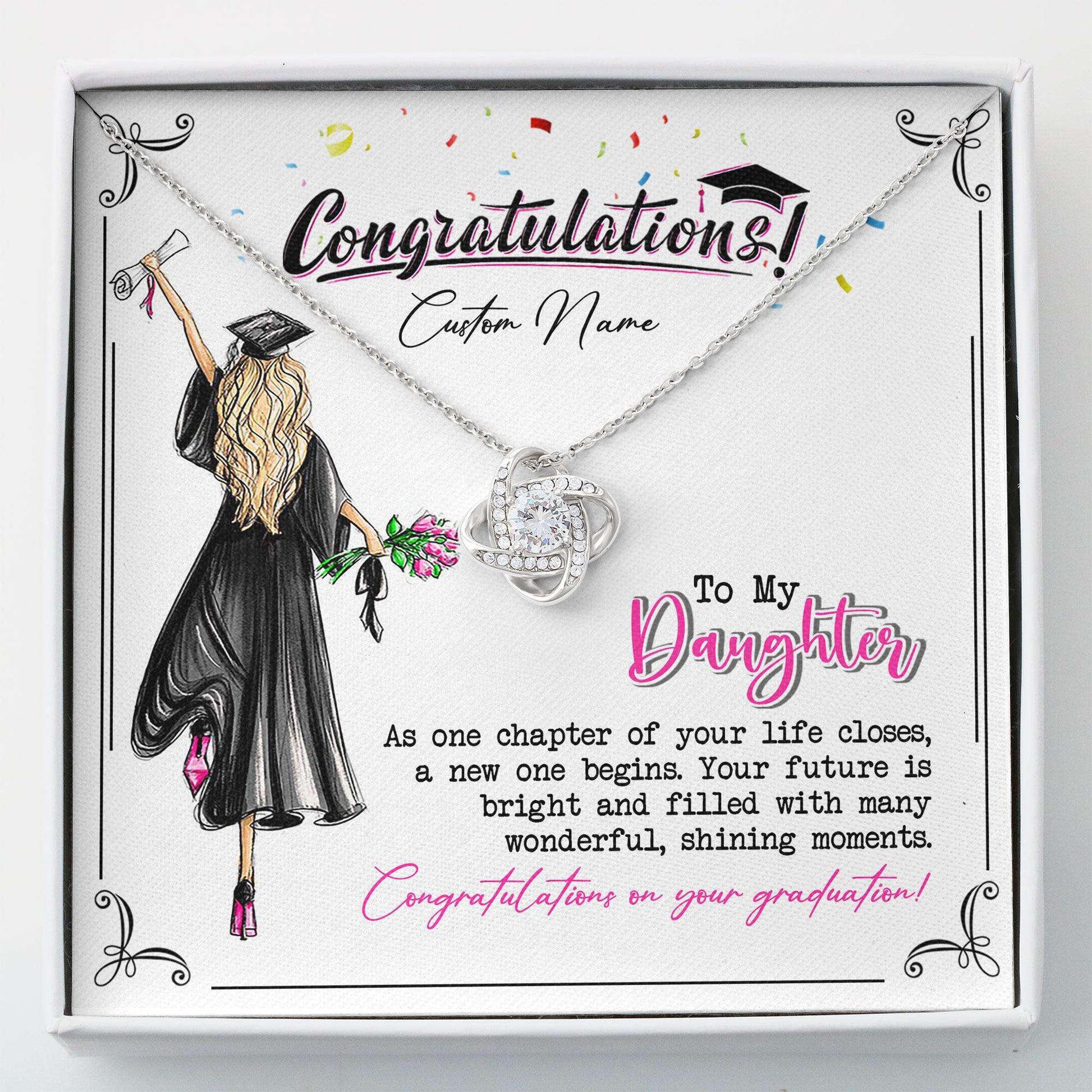 Daughter Necklace, Graduation Gift For Daughter “ Graduation Necklace Gift For Daughter “ Love Knot Dughter's Day Rakva