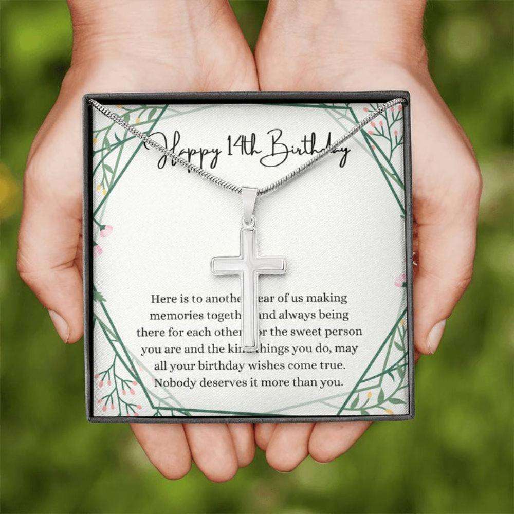 Daughter Necklace, Granddaughter Necklace, Happy 14Th Birthday Necklace, Gift For 14Th Birthday, 14 Years Old Birthday Girl Dughter's Day Rakva