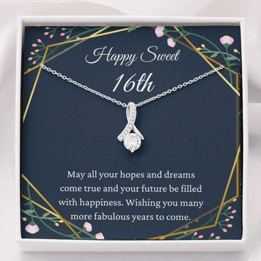 Daughter Necklace, Happy Sweet 16Th Birthday Necklace Gift For Her, Gift For 16 Years Old, Sweet Sixteen Dughter's Day Rakva