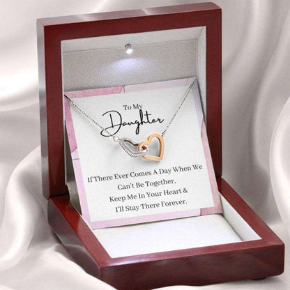 Daughter Necklace, Necklace Gift For Daughter, Keep Me In Your Interlocking Hearts Necklace Dughter's Day Rakva