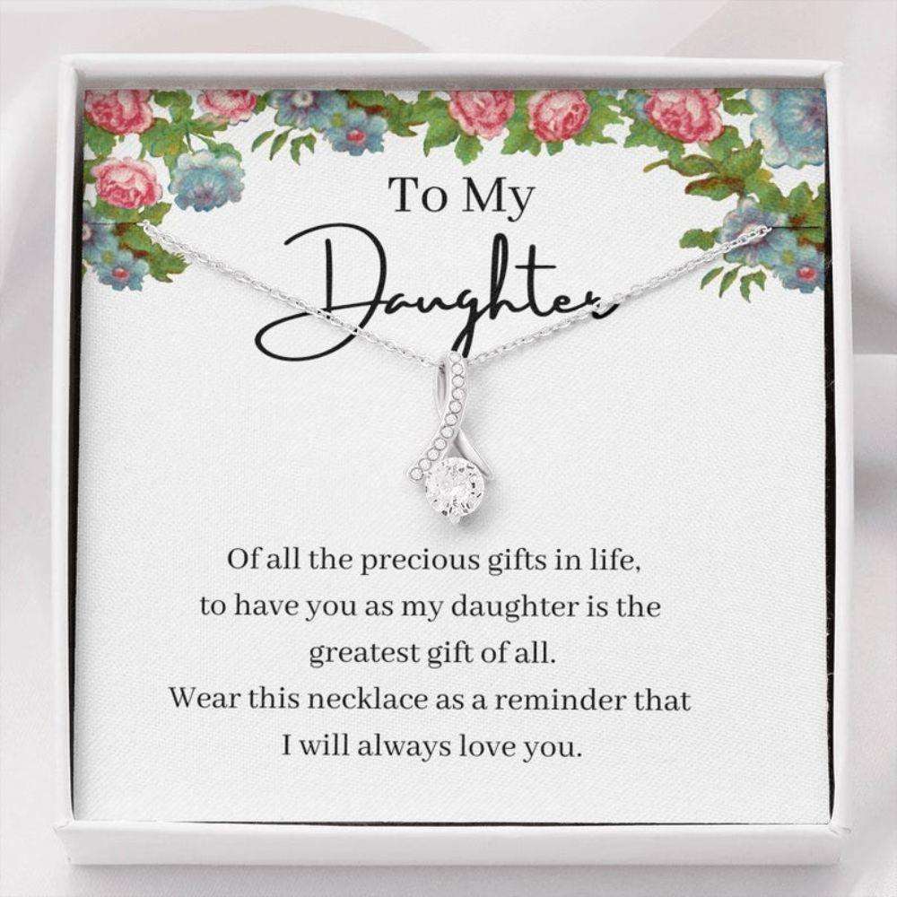 Daughter Necklace, Necklace Gift For Daughter, My Greatest Gift Of All, Petit Ribbon Necklace Dughter's Day Rakva