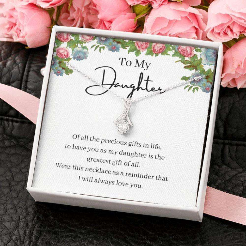 Daughter Necklace, Necklace Gift For Daughter, My Greatest Gift Of All, Petit Ribbon Necklace Dughter's Day Rakva