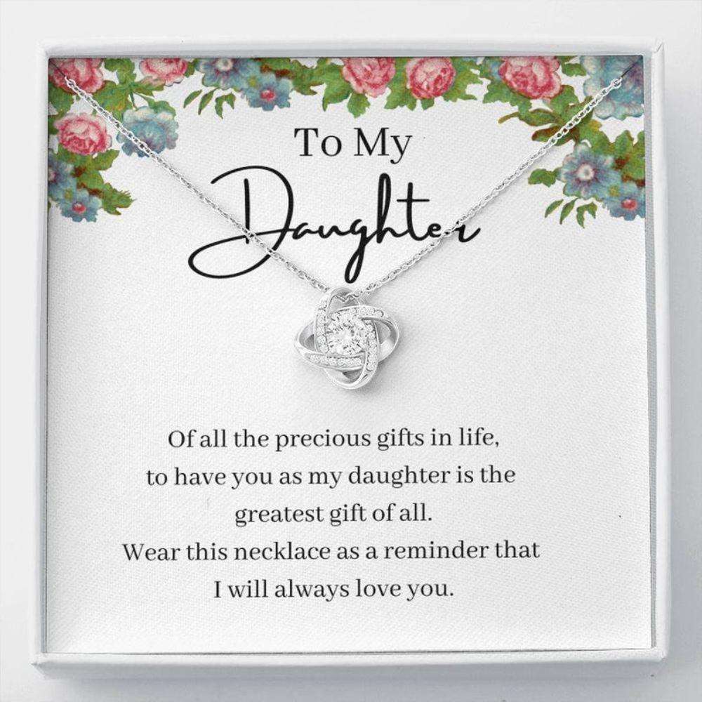 Daughter Necklace, Necklace Gift For Daughter, My Greatest Gift Of All, The Love Knot Necklace Dughter's Day Rakva