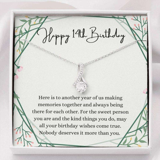Daughter Necklace, Niece Necklace, Happy 14Th Birthday Necklace, Gift For 14Th Birthday, 14 Years Old Birthday Girl Dughter's Day Rakva