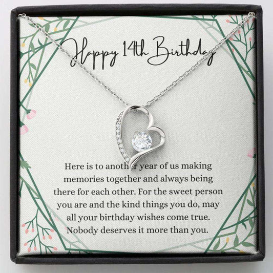 Daughter Necklace, Niece Necklace, Happy 14Th Birthday Necklace, Gift For 14Th Birthday, 14 Years Old Birthday Girl Dughter's Day Rakva