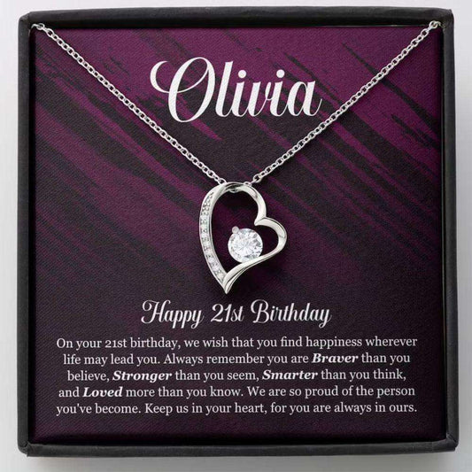 Daughter Necklace, Personalized Necklace 21St Birthday Gift, Gift For 21 Years Old Custom Name Dughter's Day Rakva
