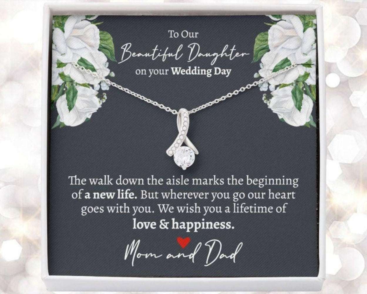 Daughter Necklace, Sentimental Wedding Gift From Parents, Gift For Daughter On Wedding Day, Wedding Gift To Daughter, Gift For Bride Dughter's Day Rakva