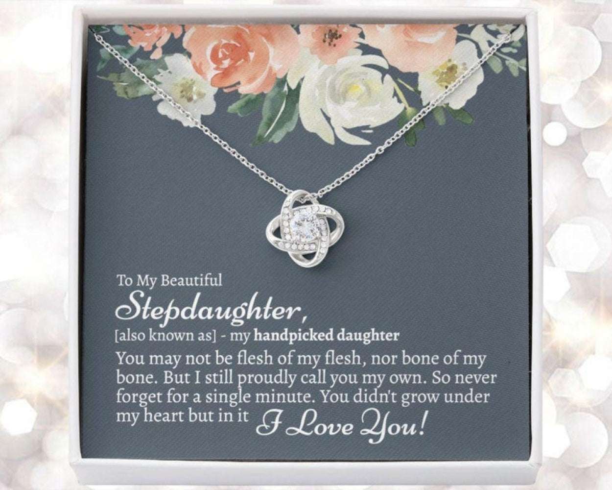Daughter Necklace, Stepdaughter Necklace, Gift For Bonus Daughter At Wedding, Handpicked Daughter Dughter's Day Rakva