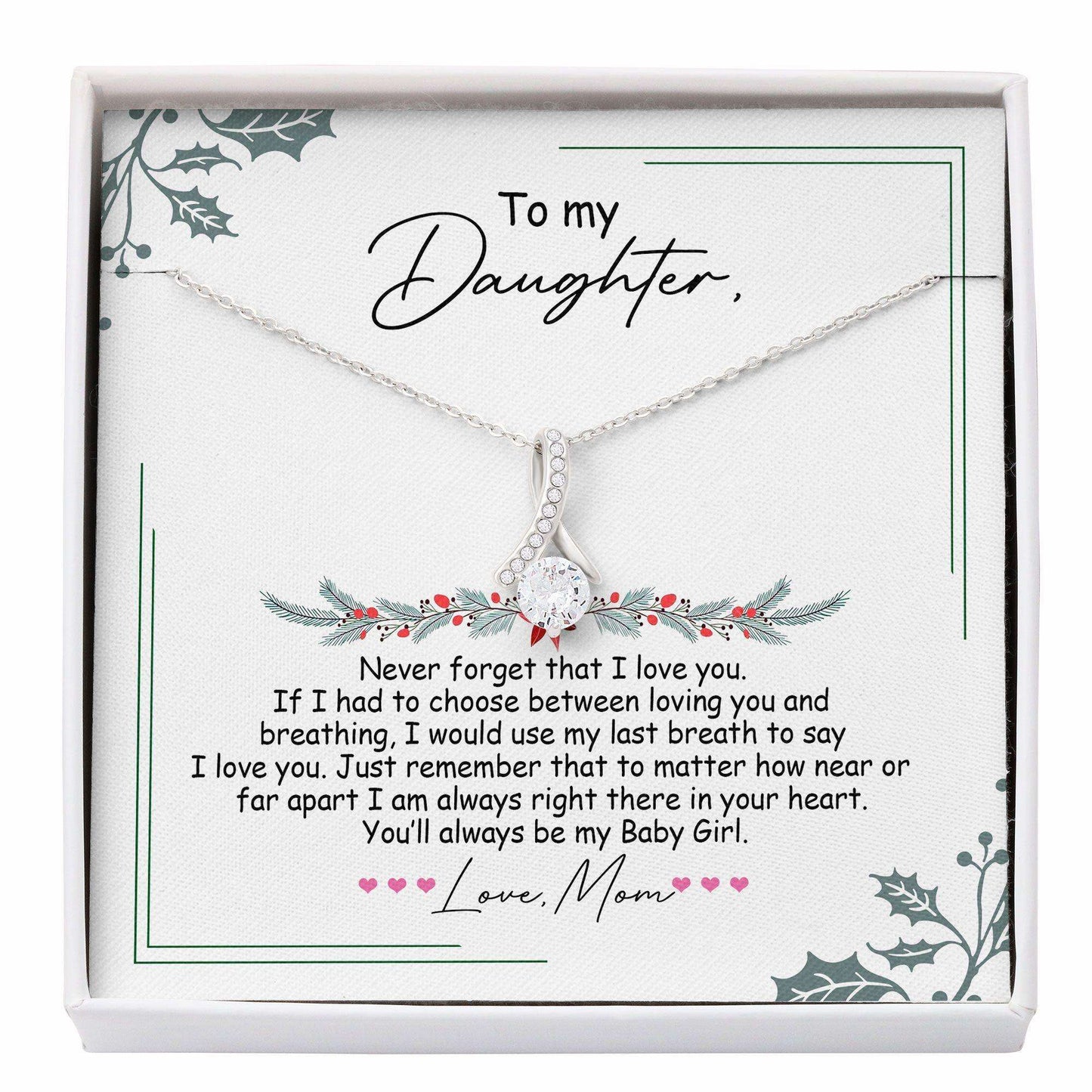 Daughter Necklace, To My Daughter Necklace “ Gift For Daughter From Mom Christmas Alluring Beauty Necklace Dughter's Day Rakva