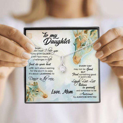 Daughter Necklace, To My Daughter Necklace, Gift For Daughter From Mom Giraffe “ Dance In The Rain Dughter's Day Rakva