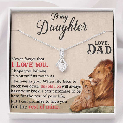 Daughter Necklace, To My Daughter Necklace Gift From Dad “ This Old Lion Will Always Have Your Back Dughter's Day Rakva