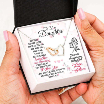 Daughter Necklace, To My Daughter Necklace Gift From Mom “ You Will Always Be My Baby Girl Dughter's Day Rakva