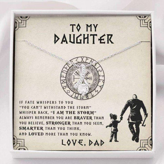 Daughter Necklace, To My Daughter Necklace Gift “ The Storm “ Viking Dad To Daughter Gift Dughter's Day Rakva
