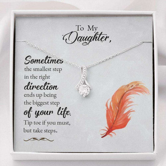 Daughter Necklace, To My Daughter Necklace “ Œstep In The Right Direction” “ Daughter Gift From Mom Dughter's Day Rakva
