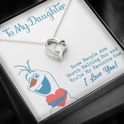 Daughter Necklace, To My Daughter Worth Melting For Heart Necklace Gift Dughter's Day Rakva