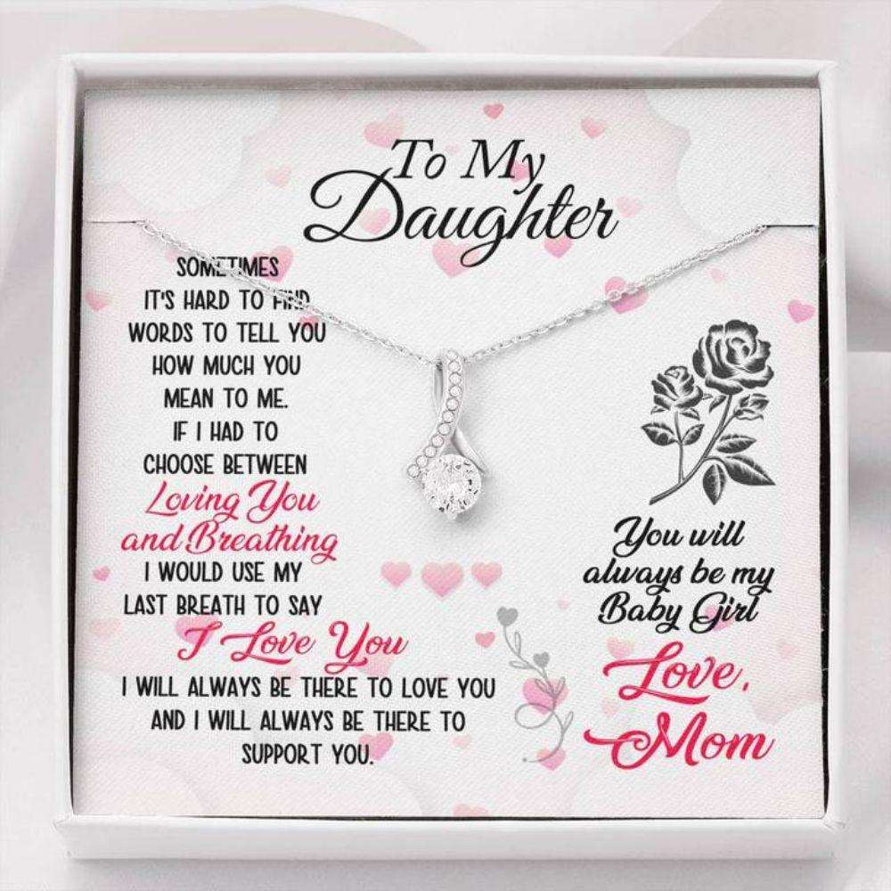 Daughter Necklace, To My Daughter Œbreathing” Alluring Beauty Necklace Gift From Dad Mom Dughter's Day Rakva