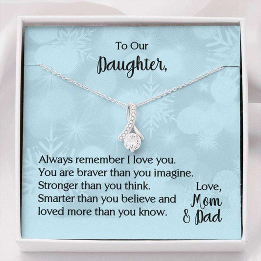 Daughter Necklace, To Our Daughter You Are Braver Than You Imagine Necklace From Mom And Dad Dughter's Day Rakva