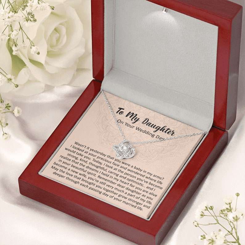 Daughter Necklace, Wedding Gift For Bride From Mom, Bride Gift From Mom, Daughter Gift On Wedding Day, Gift For Bride From Mother Dughter's Day Rakva