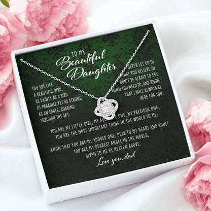 Daughter Necklace, You Are Like A Beautiful Bird Dad To Daughter Gift “ Love Knot Necklace Dughter's Day Rakva