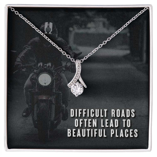 Difficult roads often lead to beautiful places Alluring - 925 Sterling Silver Necklace Rakva