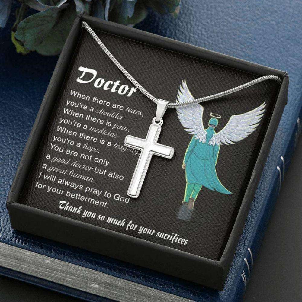 Doctor Necklace, Cross Necklace For Doctor, Doctor Appreciation Gift, Doctor Thank You For Archievement Rakva