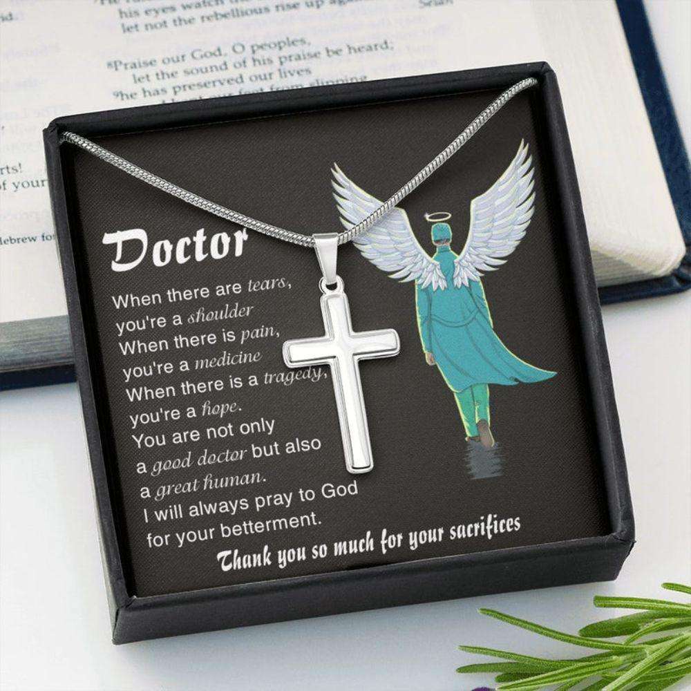 Doctor Necklace, Cross Necklace For Doctor, Doctor Appreciation Gift, Doctor Thank You For Archievement Rakva