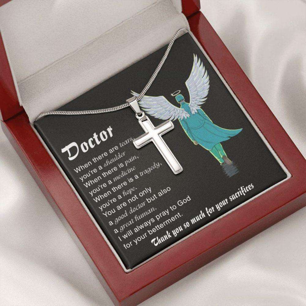 Doctor Necklace, Cross Necklace For Doctor, Doctor Appreciation Gift, Doctor Thank You For Archievement Rakva