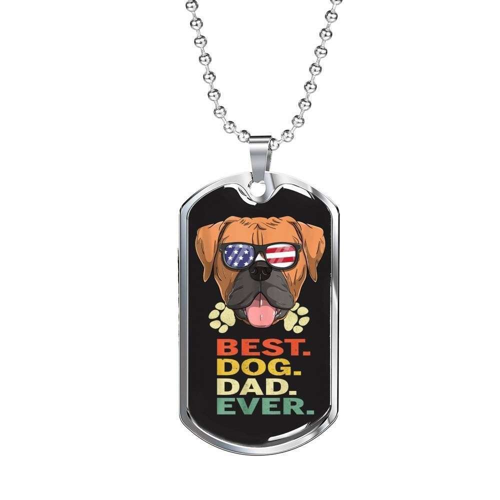 Dog Dad Dog Tag Custom Picture, Best Dog Dad Ever Dog Tag Necklace For Dog Lovers Father's Day Rakva
