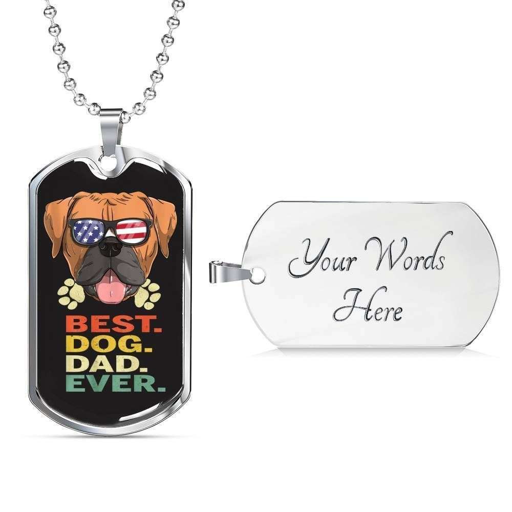 Dog Dad Dog Tag Custom Picture, Best Dog Dad Ever Dog Tag Necklace For Dog Lovers Father's Day Rakva