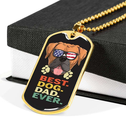Dog Dad Dog Tag Custom Picture, Best Dog Dad Ever Dog Tag Necklace For Dog Lovers Father's Day Rakva