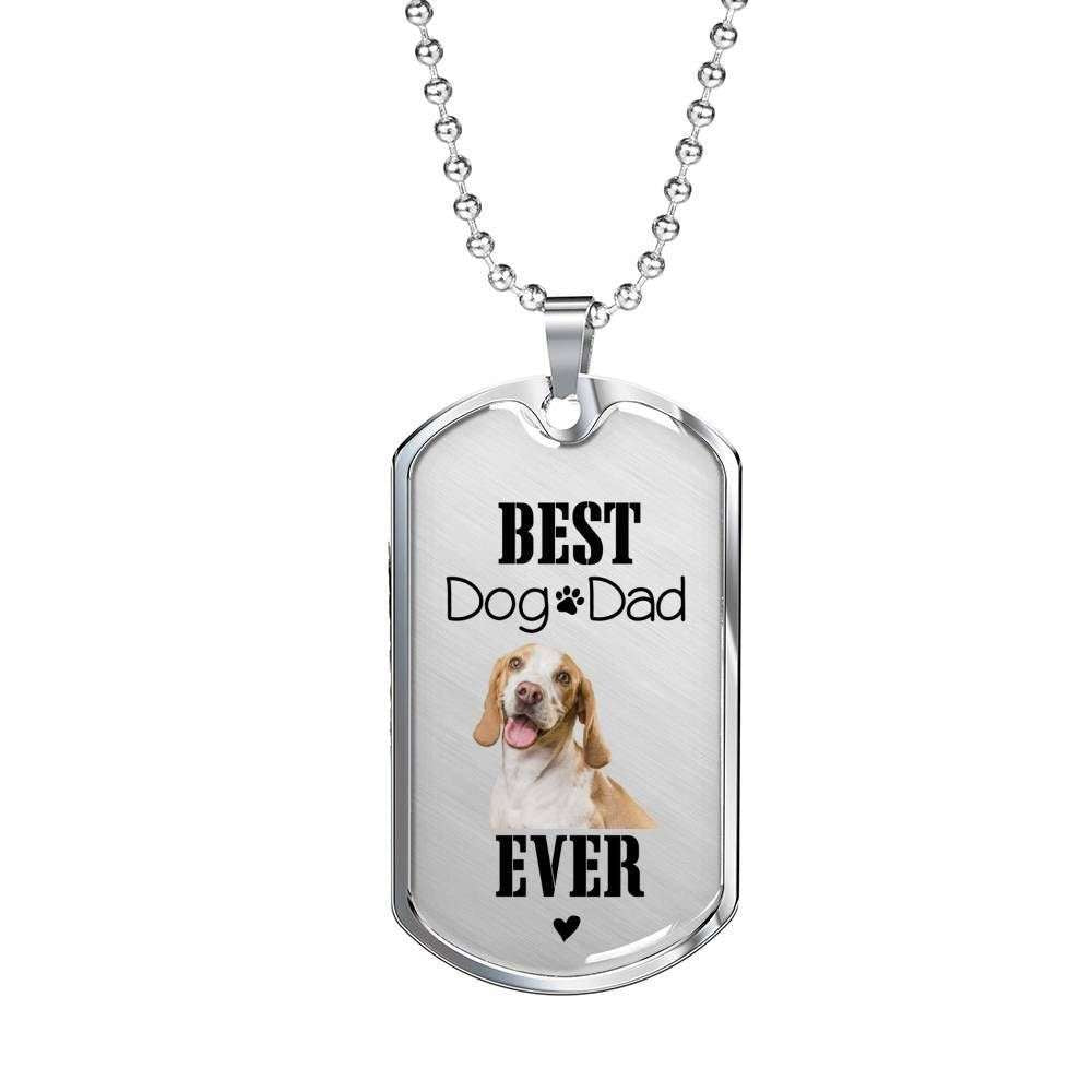Dog Dad Dog Tag Custom Picture, Best Dog Dad Ever Dog Tag Necklace Gift For Dad Father's Day Rakva